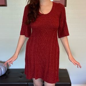 Pink Rose Sweater Dress